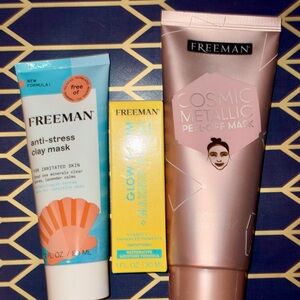 3 PC Freeman Set: Anti-Stress Clay Mask, Glow Serum & Primer & Peel-Off Mask